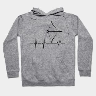 Archery Heartbeat Bow And Arrow Pulse Archer Hoodie